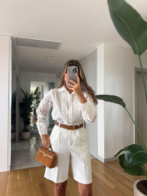 Premium Dantel Detaylı Poplin Gömlek