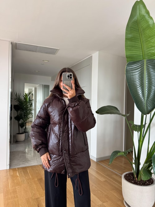 Premium Şişme Mont - Koyu Bordo