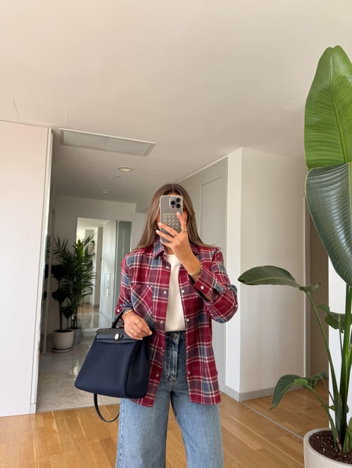 QS Ekoseli Gömlek - Kırmızı