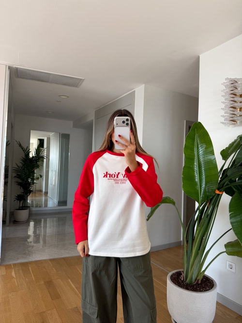 Reglan Kol Sweat - Kırmızı 