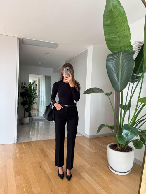 Reina Straight Kesim Jean - Siyah