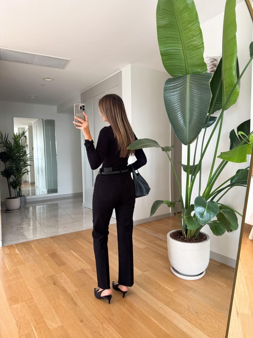 Reina Straight Kesim Jean - Siyah