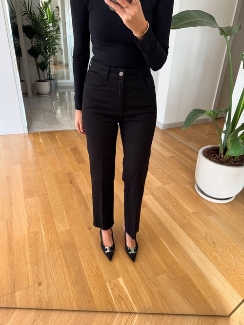 Reina Straight Kesim Jean - Siyah