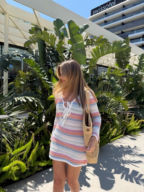 Renkli Çizgili Beachwear 