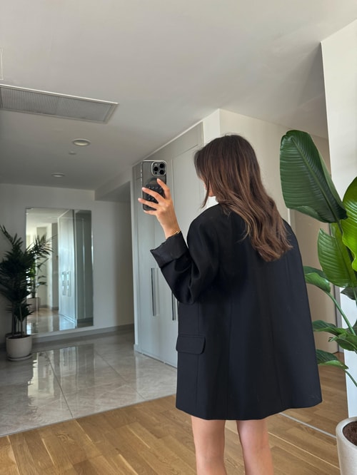 Rv Studio Premium Oversize Blazer-Siyah