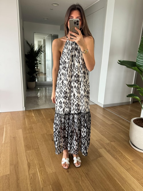 Sabrina Desenli Şifon Elbise