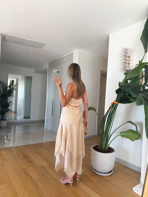 Saten Dantel Detaylı Takım - Rose