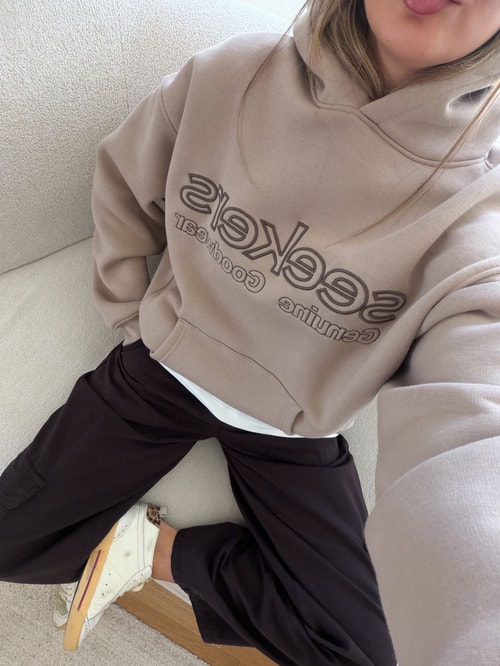 Seekers Nakışlı Sweatshirt - Vizon