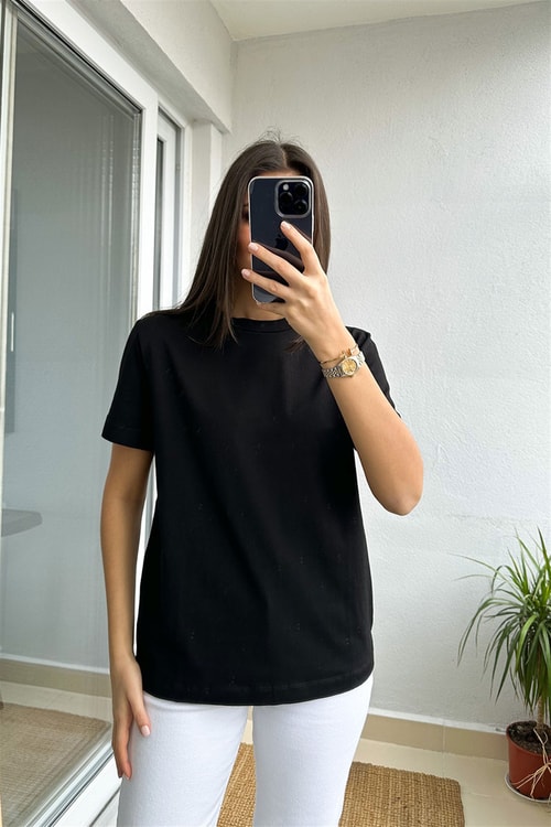 Sienna Basic Tişört-Siyah