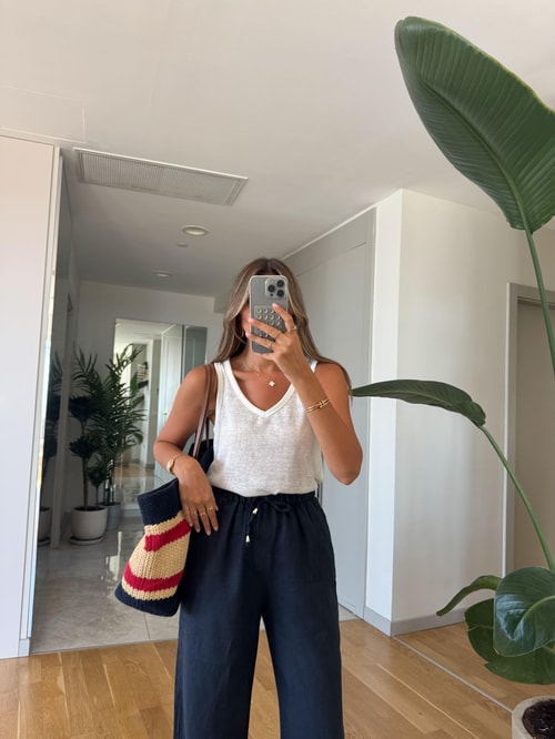 Sıfır Kol V yaka Transparan Atlet - Beyaz