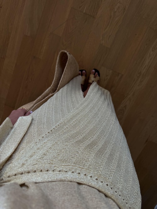 Simli Pareo Etek - Sarı