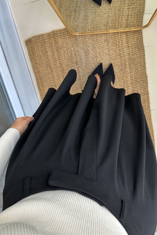 Siyah Midi Çan Etek