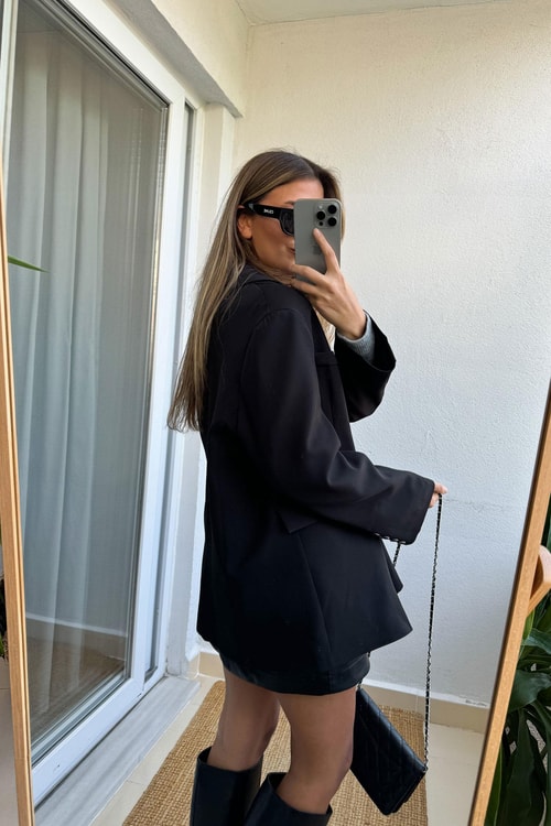 Siyah Oversize Blazer Ceket