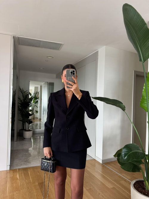 Siyah Premium Peplum Blazer