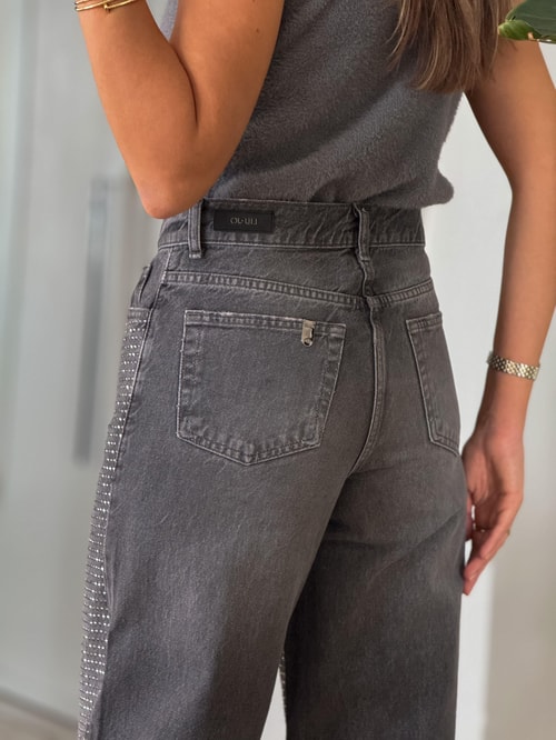 Taşlı Premium Jean - Gri 