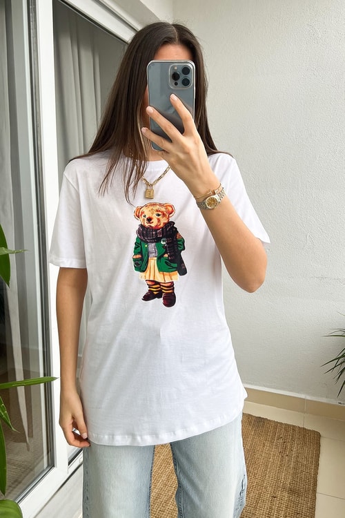 Teddy Bear Yeşil Baskılı Tişört