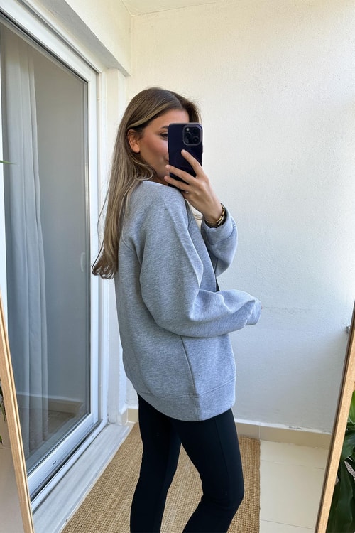 Ucla Baskılı Sweatshirt-Gri 