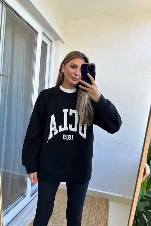 Ucla Baskılı Sweatshirt-Siyah