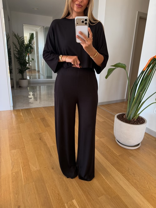 Vecna Crop Basic Takım - Siyah