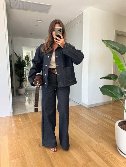 Victoria Koyu Lacivert Straight Jean