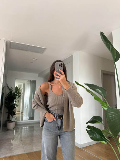 Vizon Bustiyer Hırkalı Triko Takım