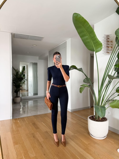 Yüksek Bel Tayt Pantolon - Lacivert