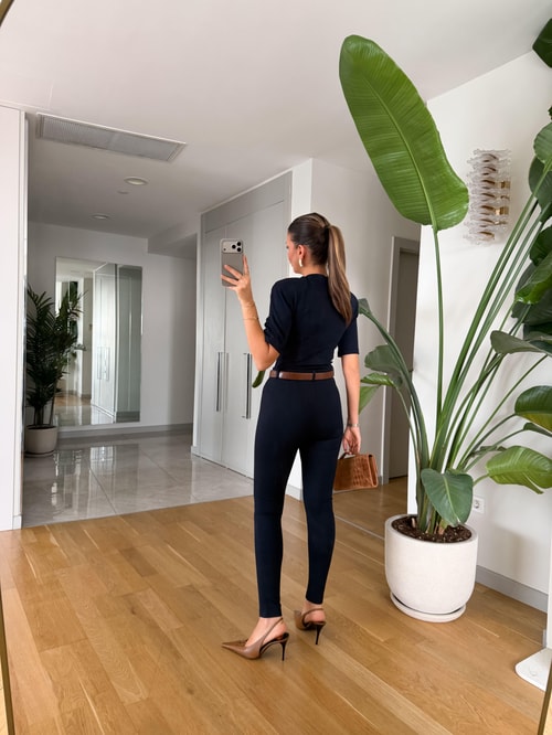 Yüksek Bel Tayt Pantolon - Lacivert