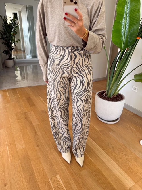 Zebra Desen Baggy Pantolon