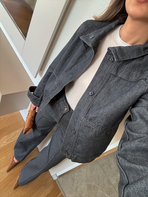 Zr Denim Ceket  - Gri 