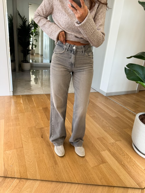 Zr Gri Yıkamalı Straight Jean