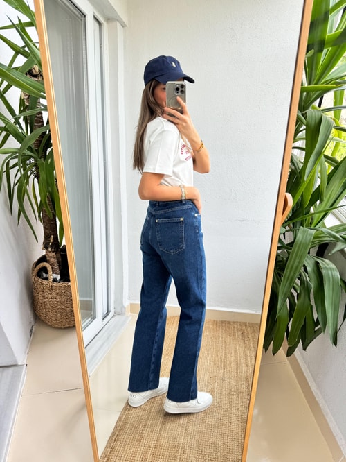 Zr Koyu Lacivert Straight Jean