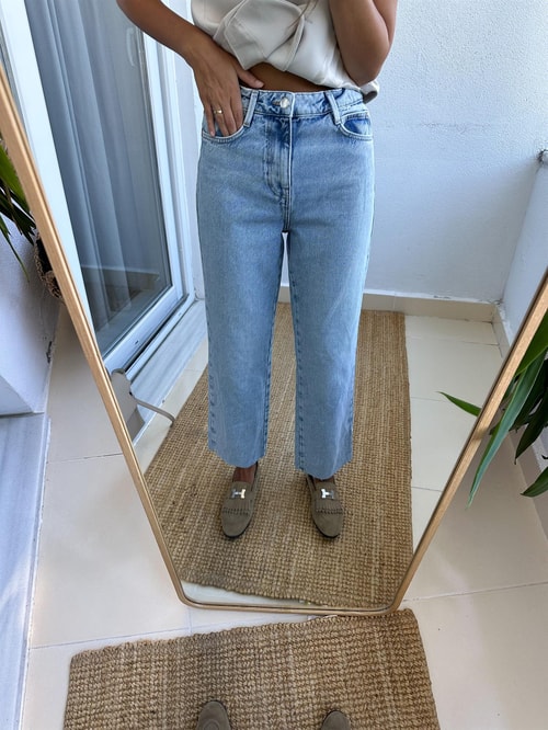 Zr stragıht hıgh waist jean