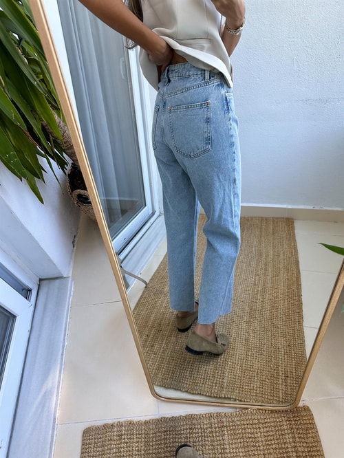 Zr stragıht hıgh waist jean