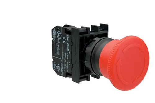 Emas B200E B Serisi Plastik 1NC Acil Stop 40 mm Çevirmeli Kırmızı 22 mm Buton