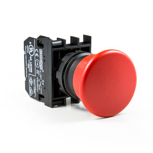 Emas B200MK B Serisi Plastik 1NC Yaylı 40 mm Mantar Kırmızı 22 mm Buton