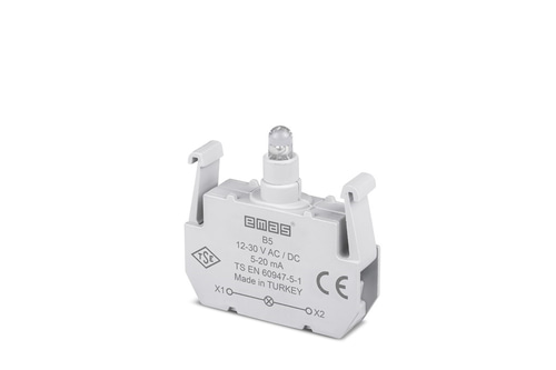 Emas B5 Yedek LED'li 12-30V AC/DC Beyaz Sinyal Blok