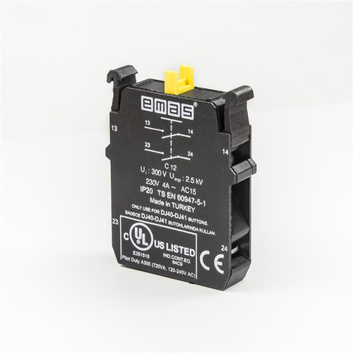 Emas C12 Kumanda Butonu Siyah 2 NA Joystik Kontak Blok
