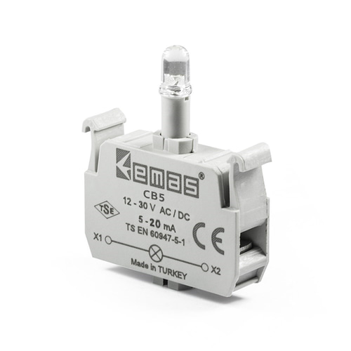Emas CB5  Beyaz Ledli Butonluk 12-30V AC/DC