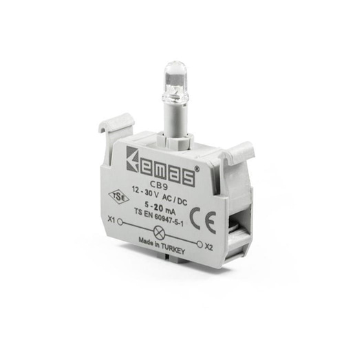 Emas CB9 C Ledli Butonluk Sinyal Blok Yeşil 12-30 V AC/DC