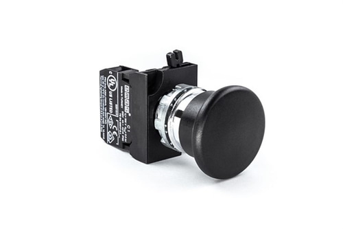 Emas CM100MH CM Serisi Metal 1NO Yaylı 40 mm Mantar Siyah 22 mm Buton