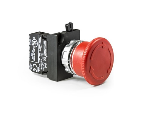 Emas CM200E CM Serisi Metal 1NC Acil Stop 40 mm Çevirmeli Kırmızı 22 mm Buton