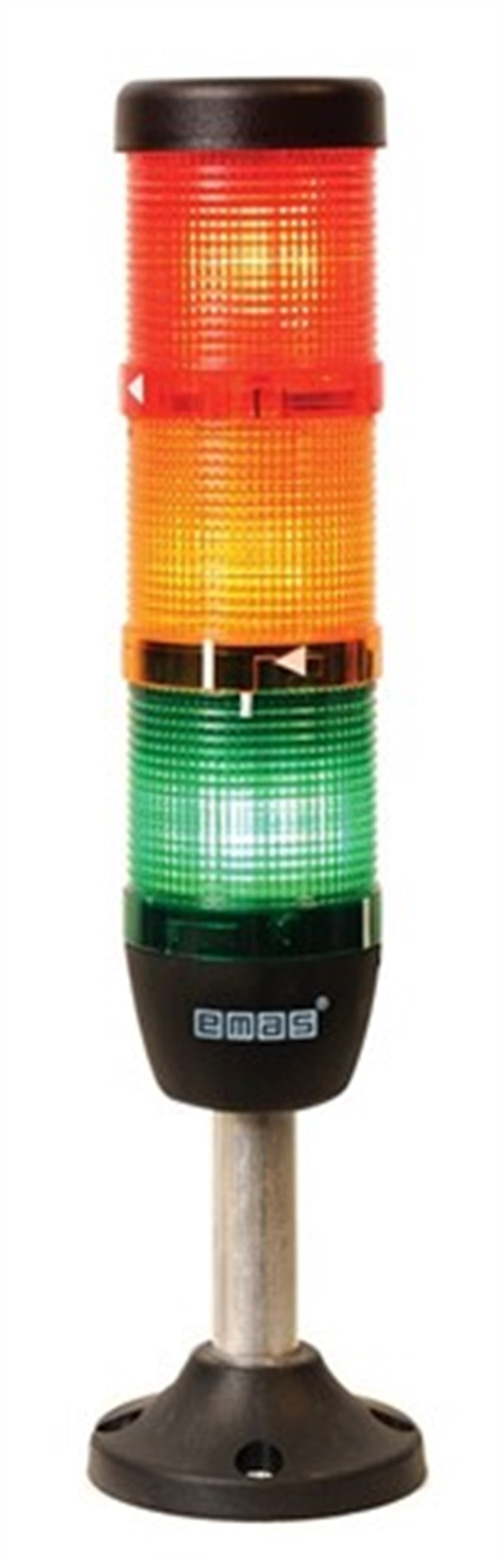 Emas IK53L024XM03 IK Serisi Üç Katlı 24V AC/DC 100mm Borulu Plastik Ayaklı LED Kolon 50mm