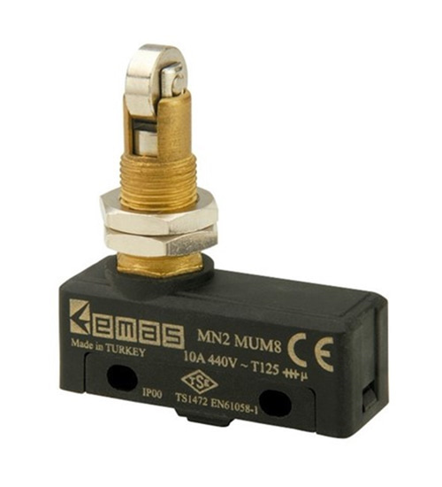 Emas MN2MUM8 Metal Makaralı Pimli 1CO MN2 Serisi Plastik Mini Switch