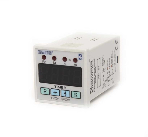 Emas RZ1D1S-2 RZ1 Serisi 24VAC/DC 1CO5A (rezistif) 0,1sn-99,59Saat Dijital Zaman Elektronik Röle