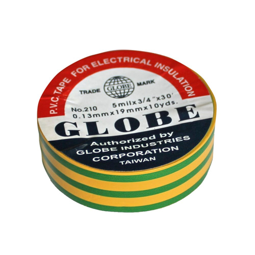 Globe Sarı Yeşil Topraklama İzolebantı 0,13mm x 19 mm x 9,15 Mt 10 Adet