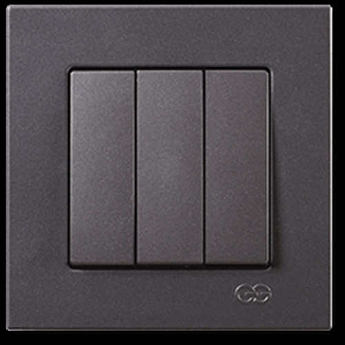 Günsan Eqona Metallic Füme Üçlü Anahtar (Çerçeve Hariç)
