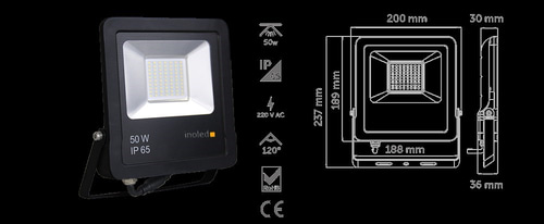 Inoled Elegant 50W SMD Led Projektör 6500K Beyaz