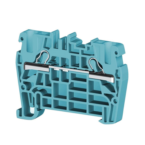 Klemsan 307111 PYK 4 Mavi 4 mm², Pratik Yay bağlantılı, 1 giriş 1 çıkış geçiş klemensi, Yalıtım malzemesi PA, Mavi