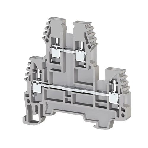 Klemsan 317109 PIK 2,5N Gri 2,5mm², Vida bağlantılı, iki katlı 1 giriş 1 çıkış klemens, Yalıtım malzemesi PA, Gri