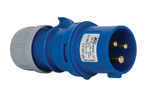 Mete 3X16A. IP44 Düz Fiş Vida Bağlantılı 2P+E
